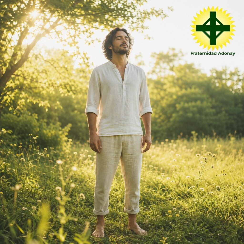 Persona en contacto con la naturaleza y el momento presente